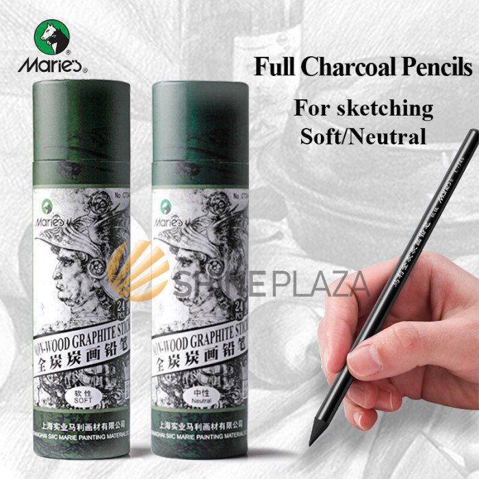 

MARIES NON-WOOD GRAPHITE CHARCOAL PENCIL SKETCH - PENSIL ARANG SKETSA