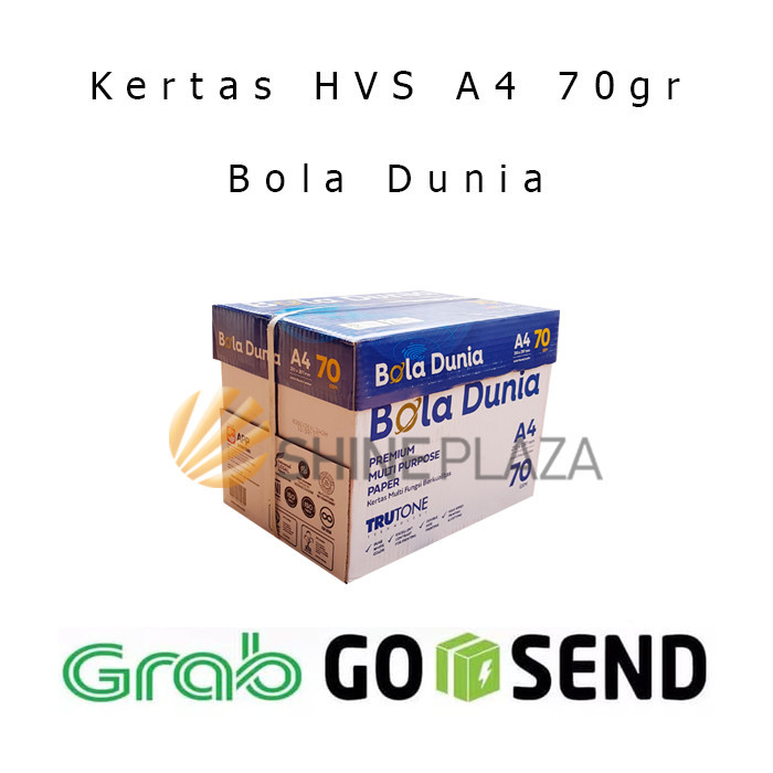 

KERTAS HVS A4 70GR BOLA DUNIA 1 DUS - KHUSUS GOSEND