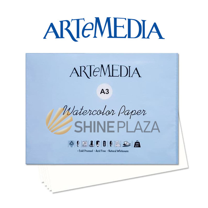 

ARTEMEDIA WATERCOLOR PAPER A3 200GR - KERTAS WATER COLOR CAT AIR 200GSM ISI 5 LEMBAR