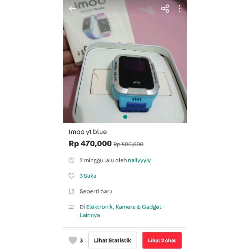 Preloved Imoo Y1 Biru Like New, Baca Deskripsi Jangan Asal Co