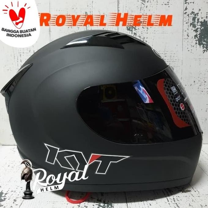 Helm Kyt R10 Solid Black Matt / Hitam Doff Size M Original