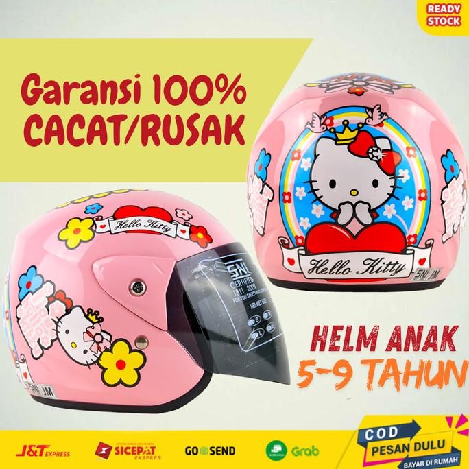 Helm Motor Anak Sni Perempuan Cewek Cewe Karakter Lucu Tk Sd Original