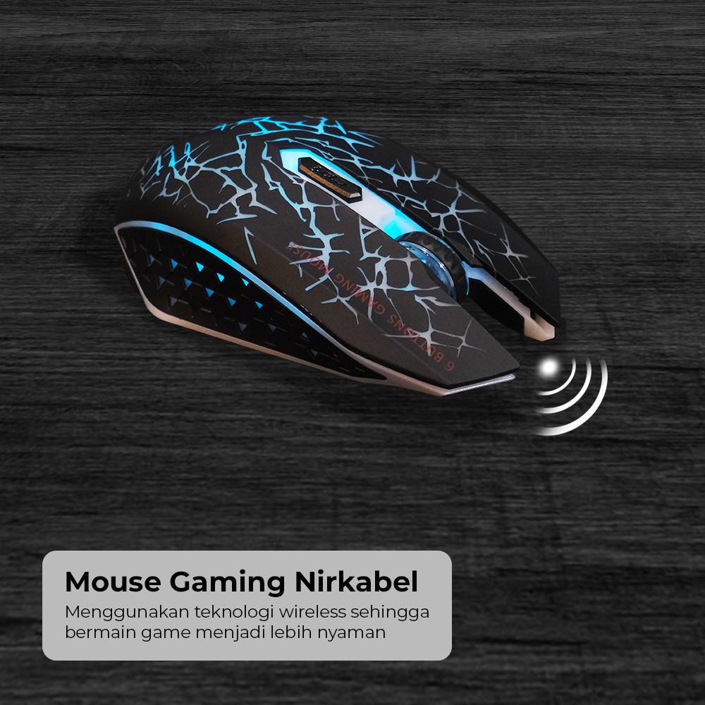 

AZZOR Wireless Gaming Mouse RGB Silent 2400 DPI - M6