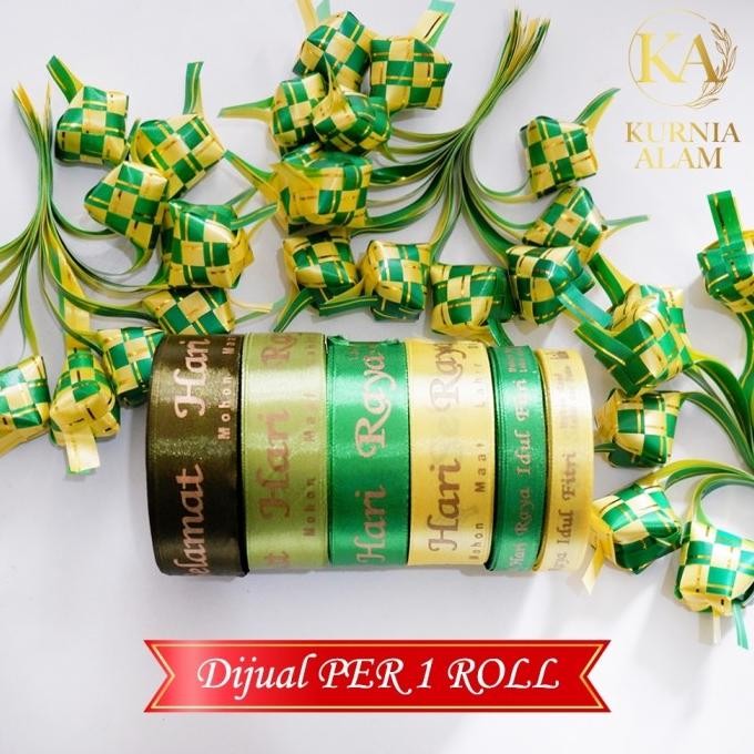 

Mubarak| Pita Satin Hari Raya Idul Fitri Lebaran Hampers Parcel dijual Per ROLL