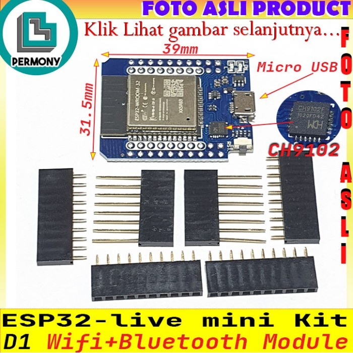 D1 mini ESP32 WROOM Wifi Bluetooth Dual Core CPU
