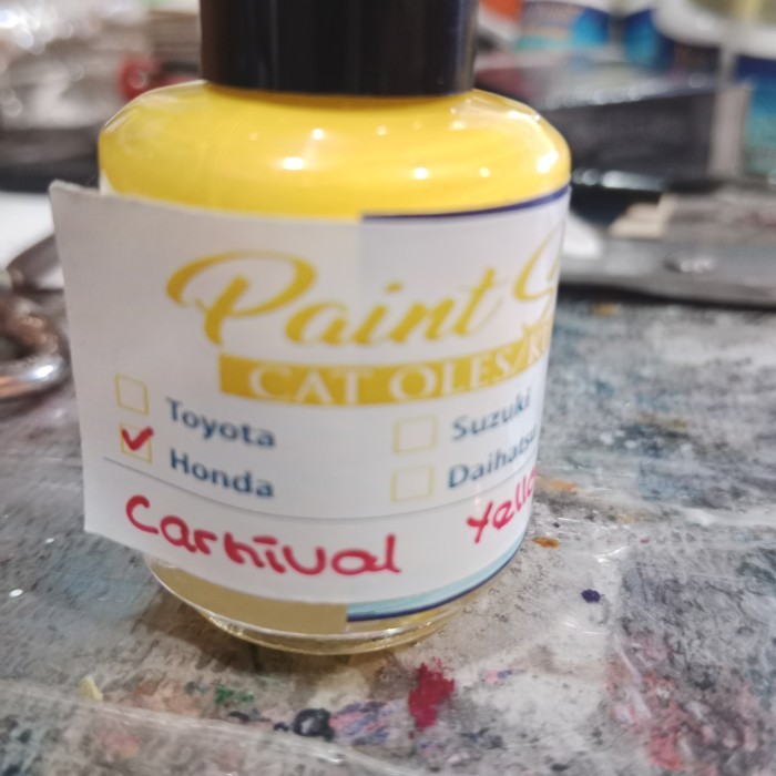 JUAL cat oles carnival yellow- Honda Brio