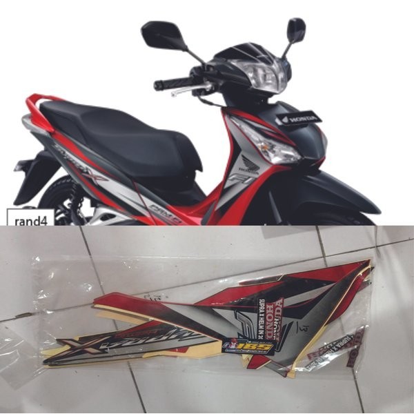 TERBARU GO STRIPING SUPRA X 125 FI HELM IN 2013 STANDAR MERAH HITAM HONDA 125