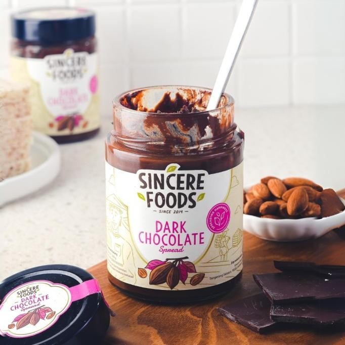

300g dark chocolate spread almond hazelnut selai cokelat sincere foods termurah
