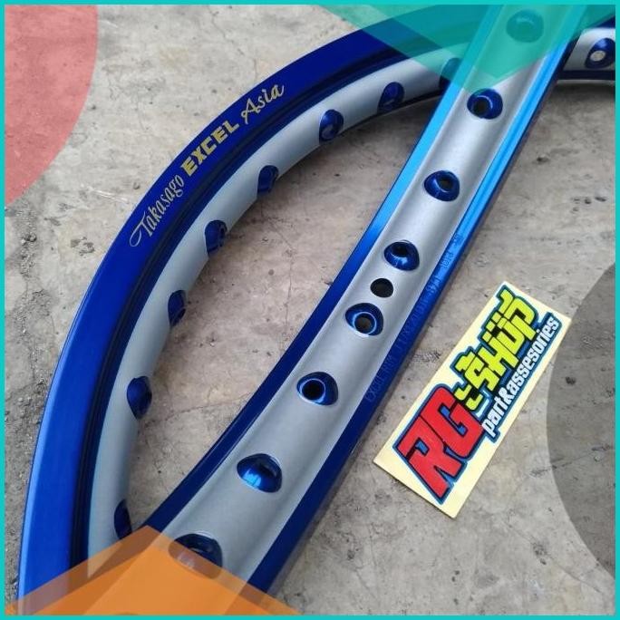 Velg takasago two tone blue silver ring 17 1.20-1.40 ori thailand 140