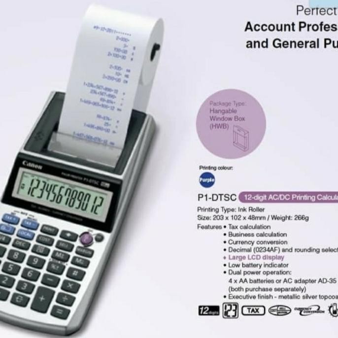 

gha-65 CANON P1 DTC ORI - Print Kalkulator Struk / Printing Calculator P1DTC Murah