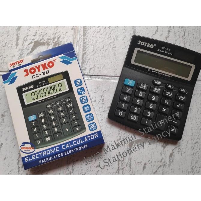 

KU09 Kalkulator / Calculator Joyko 12 Digits Check Correct CC-39 Murah
