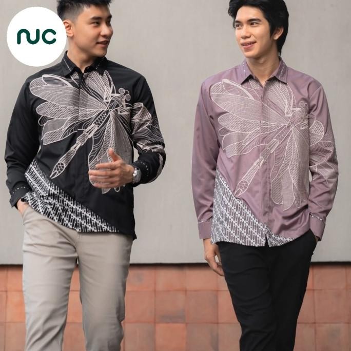 Kemeja Batik-Bordir Pria Nuc Cokro 02 ( Dusty Purple ) Emongrike