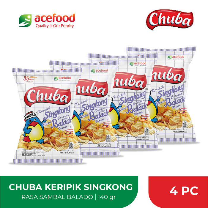 

TERBARU Chuba Keripik Singkong Sambal Balado 140 Gr - 4 Pcs