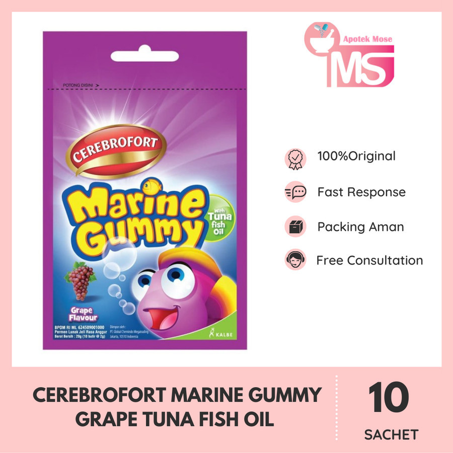 CEREBROFORT MARINE GUMMY GRAPE TUNA FISH OIL 10 SACHET