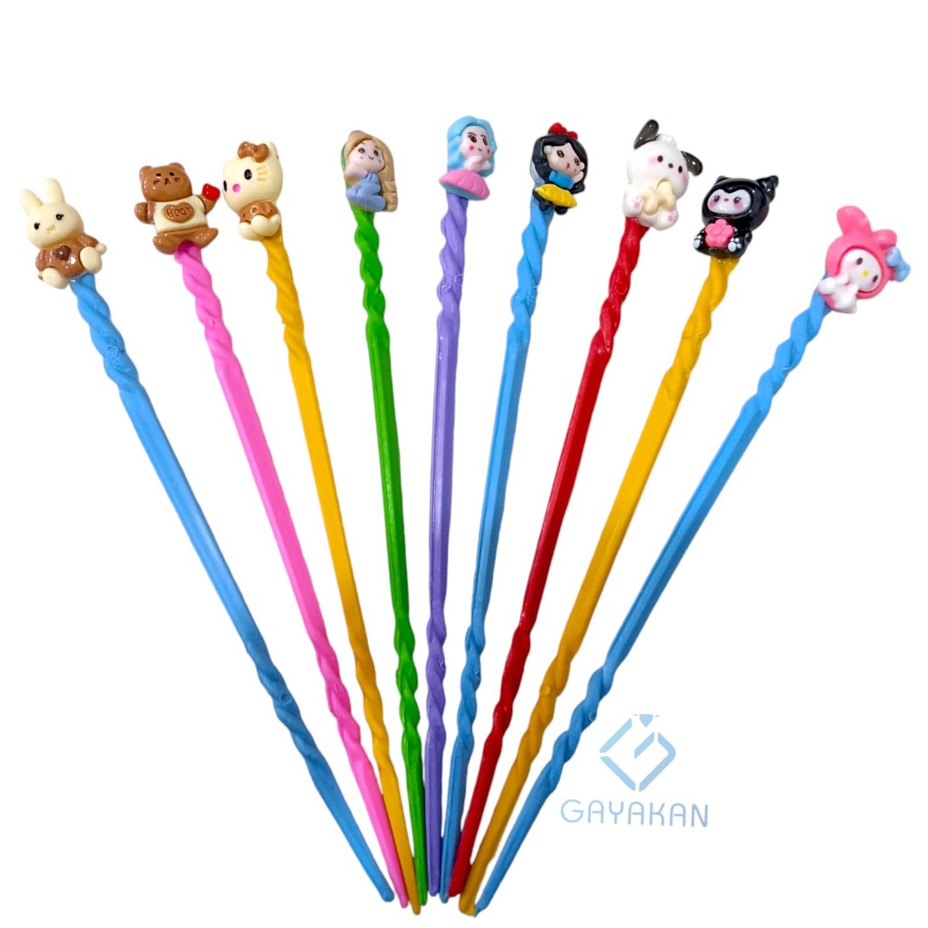 

Isi 6 pcs (1/2 Lusin) Kalam Tuding Penunjuk Ngaji Bergambar Karakter Multiwarna