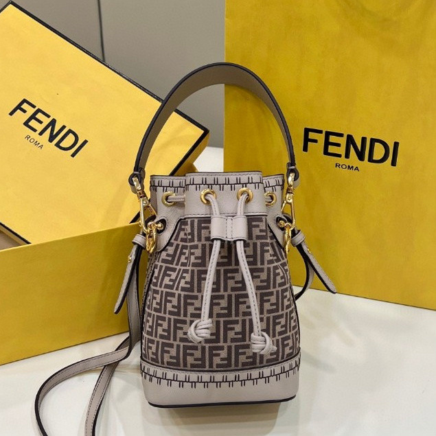 Pre order Fendi 8502 Mon tresor Mini bucket bag Tas Slempang Sling Bag Suede Size12*10*18cm