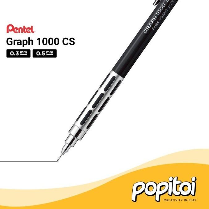 

BEBAS ONGKIR - Pentel Graph 1000 CS Mechanical Pencil 0.3 0.5 mm Pensil 1000CS gear