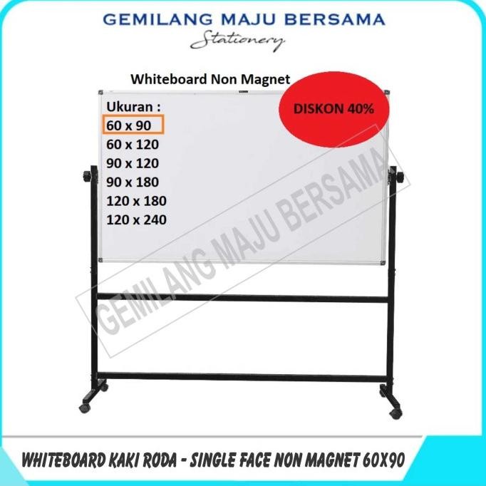 

Whiteboard / Papan Tulis + kaki roda 60 x 90 (singleface/nonmagnet)
