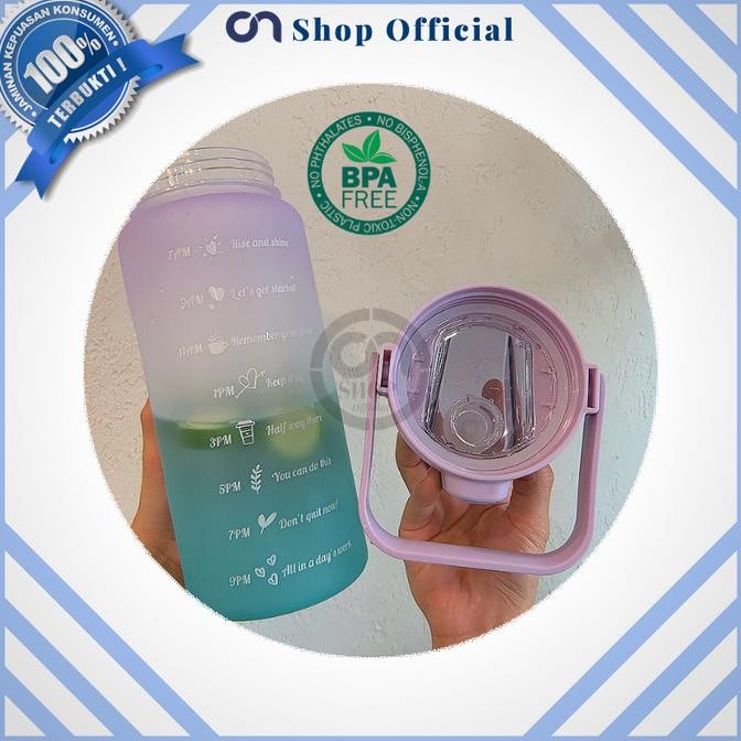 Botol Minum 2 Liter / Botol Minum Quifit / Botol Minum Tritan Motivasi