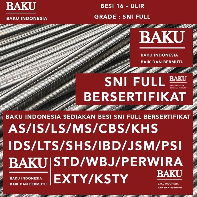 PROMO Besi 16 D SNI Full / Besi 16 Ulir Full SNI / Besi Beton 16mm Ulir SNI