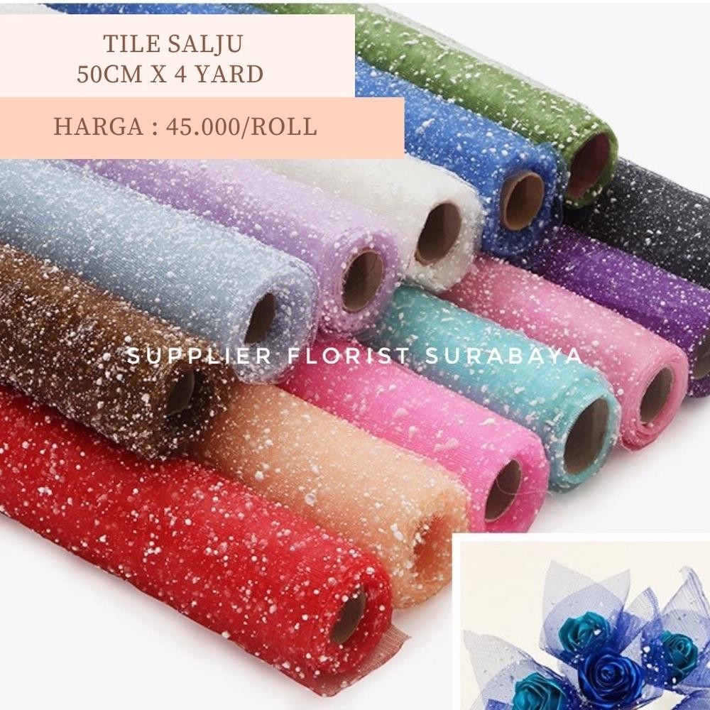 

PROMO [1 ROLL 4 YARD] TILE SALJU WRAPING WRAPPING BUNGA KAIN KOREA STYLE MESH ROLL KAIN PEMBUNGKUS BUNGA TILLE TULE TULLE SALJU san-152