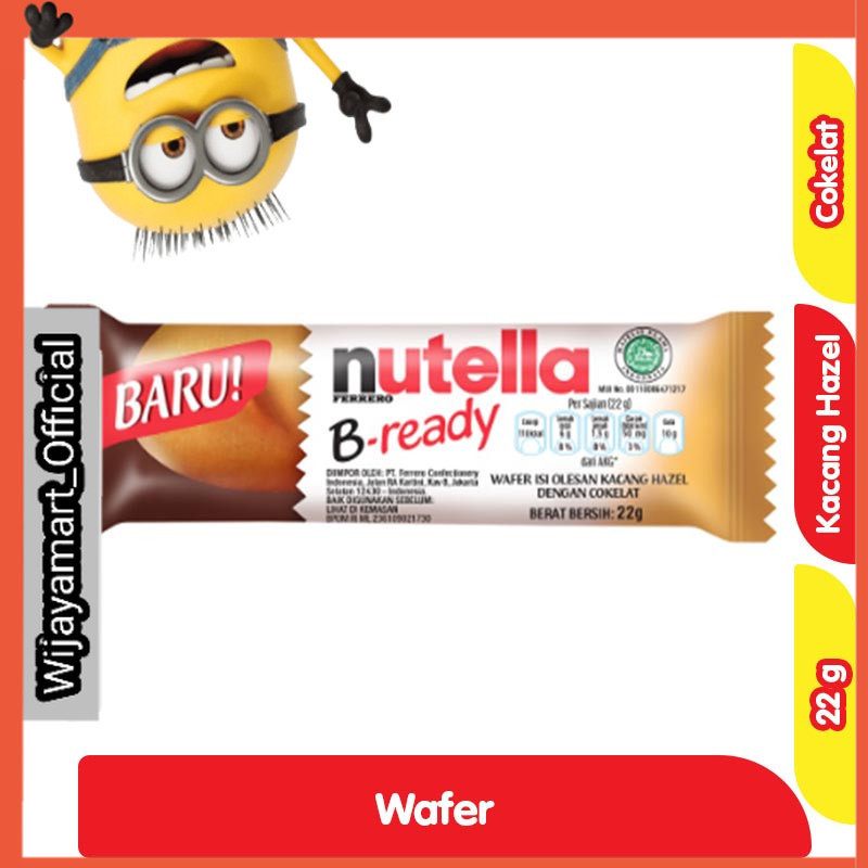 

nutella B-ready Wafer Hazelnut Cokelat 22 g