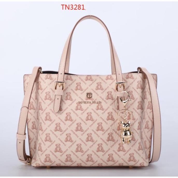 [Ready] Ttwn Bear Original Tn3281 Tas Tote Cream Wanita Cewek Ttwnbear Bag- Peach / White #Gratisong