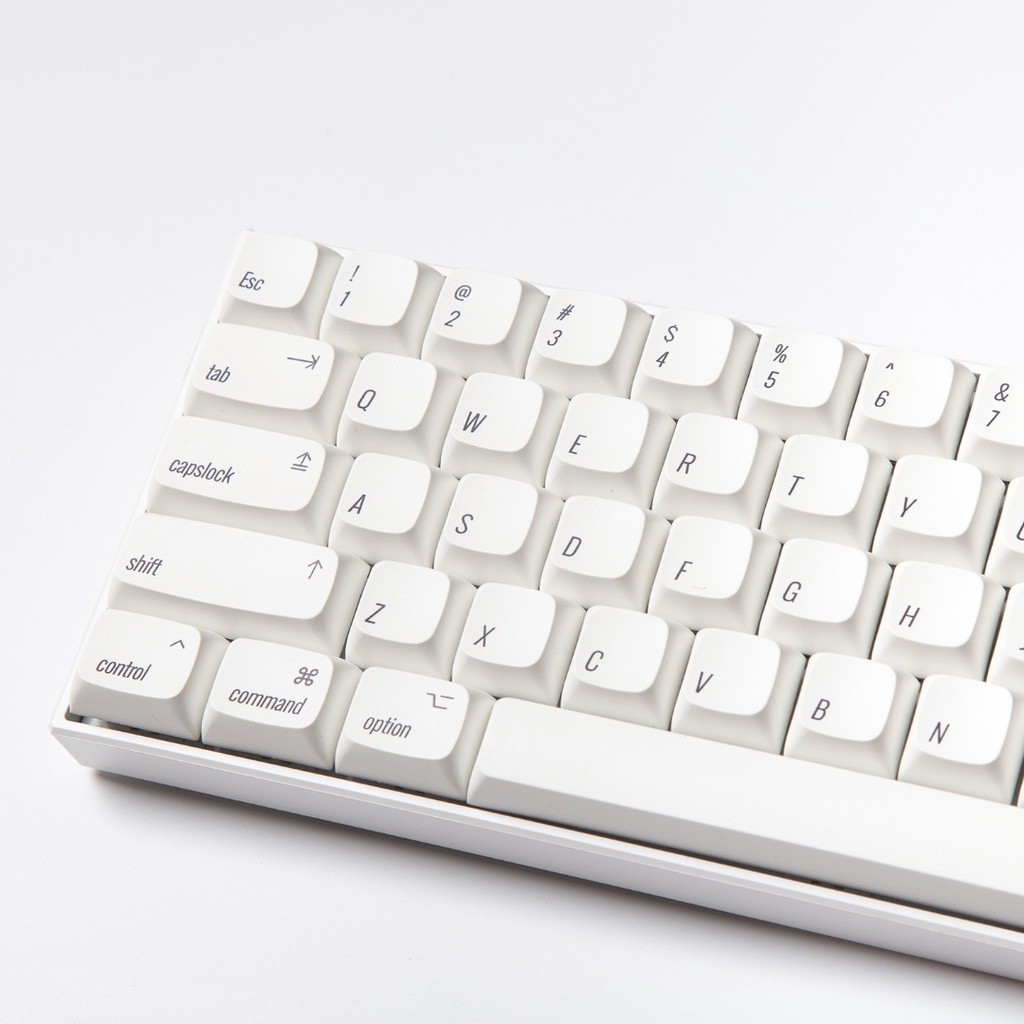 Bahan PBT Minimalis Putih Keycaps Profil XDA 124key untuk 108/87/71/60 Mechanical Gaming Keyboard Ke