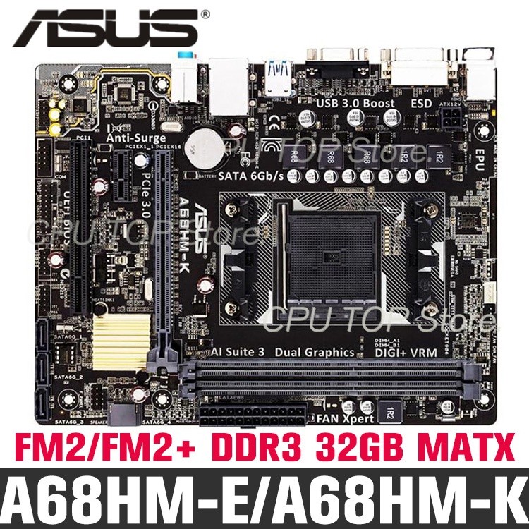 ⚡️ ASUS A68HM-K / A68HM-E A68 Desktop Motherboard DDR3 A68HM for AMD FM2 / FM2+ Used Game Mobo Suppo