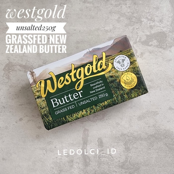 

Produk Unggulan] WESTGOLD NEW ZEALAND BUTTER MENTEGA UNSALTED/TAWAR GRASS-FED 250 GRAM