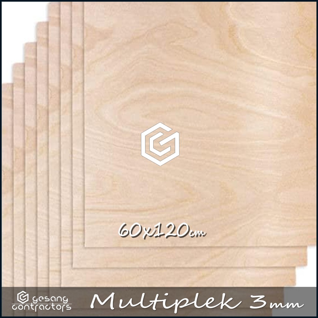 Triplek 3mm 60x120 cm ISI 2 LEMBAR ( Multiplek 3mm | 3 mm | 60x120cm | 120x60cm | 120x60 cm )