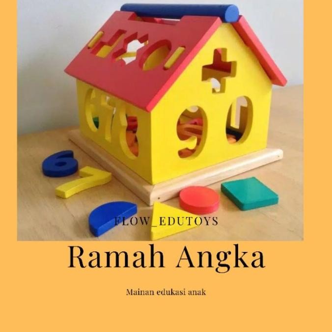 Mainan Edukasi Edukatif Anak Rumah Angka Kayu Shape Mainan Rumah Shp26