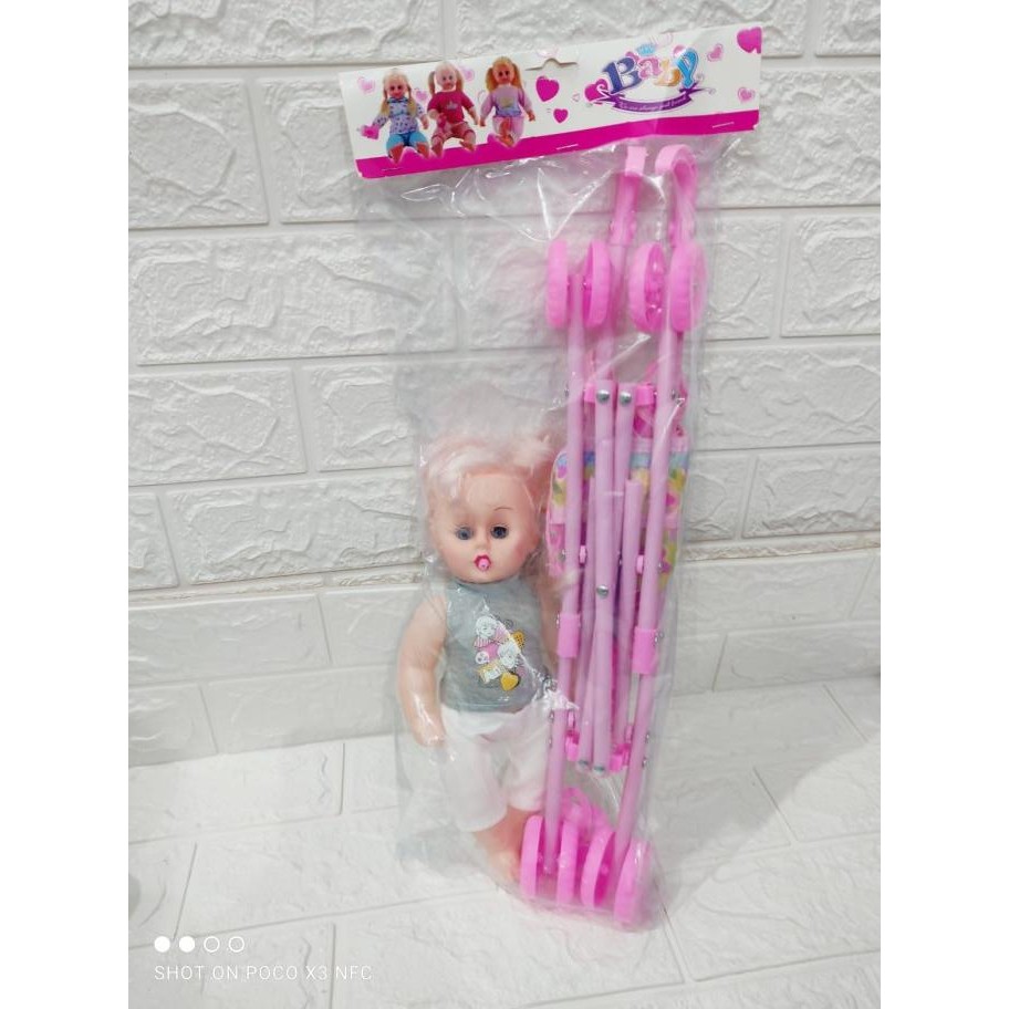 Mainan Anak Bayi Dan Troli Set Termurah/Mainan Bayi Nangis+Troli 33202 Shp21