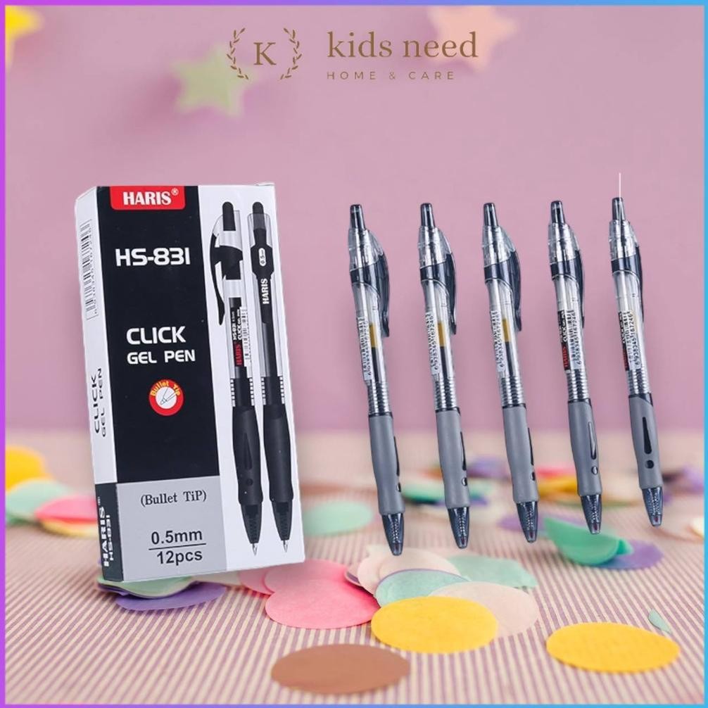 

GA24 (12pcs) Pulpen Gel Cetek Q Gel / Pen Clik 0.5 mm/ Pena Joyko Kantor Murah