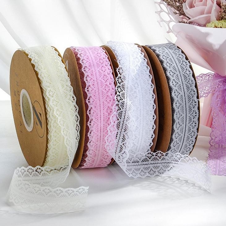 

PROMO [1Rol 45Meter] Korean Pita Renda Lace Ribbon 3cm PITA RENDA LEBAR 3 CM / FLOWER WRAP RIBBON y-4