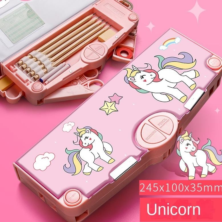 

Promo Meriah Tempat pensil anak Kotak Pensil multifungsi kelas atas free Gunting Penggaris Rol Penghapus dan Lakban Hemat