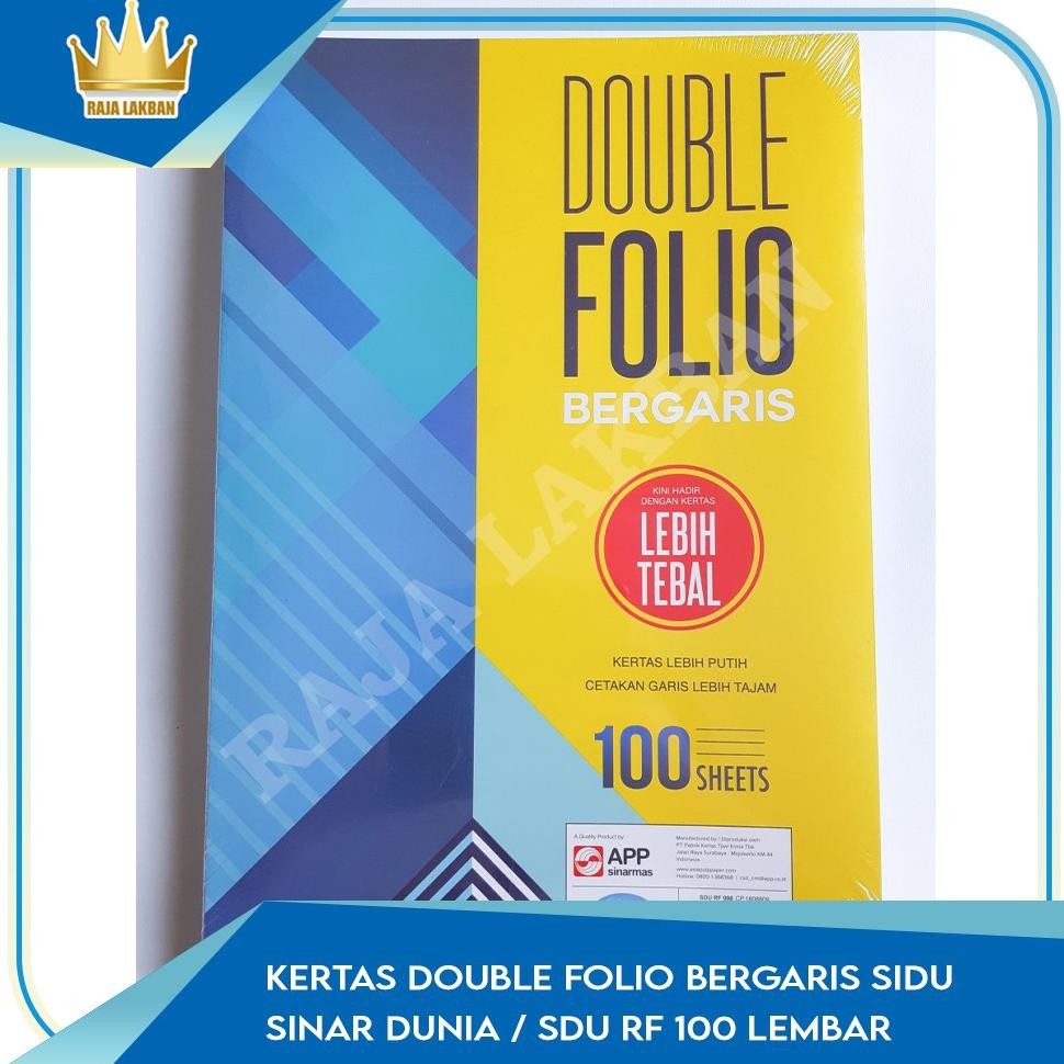 

XD27 Kertas Double Folio Bergaris SIDU / Sinar Dunia / SDU RF 100 Lembar Hemat
