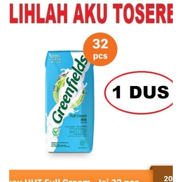 

Susu Greenfields Full Cream 200 Ml - (Harga 1 Dus Isi 32 Pcs)