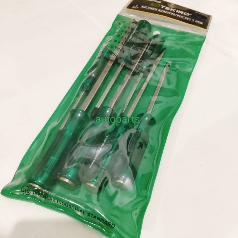 TEKIRO Go Thru Srewdriver Set 7 Pcs Obeng Ketok Besi Full Kombinasi Ukuran Original Tekiro