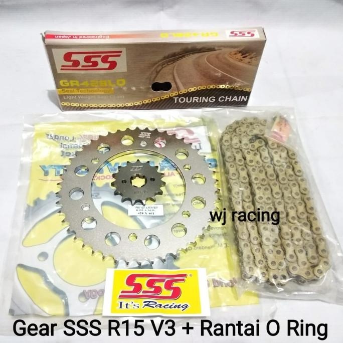 Gear Set SSS R15 V3 + Rantai SS O ring 428 LO 140L
