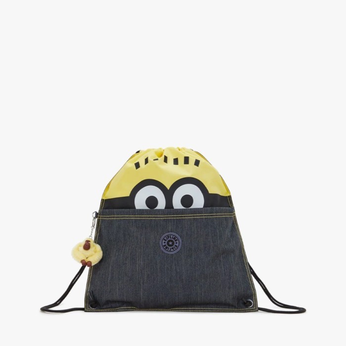 Kipling Supertaboo X Minions Drawstring Backpack - Minion Jeans Block