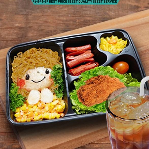 50Pc Box Ka Bento Tray Bento Kotak Makan Nasi Tempat Bekal Catering