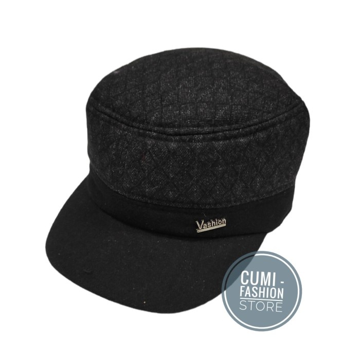 Auliya Topi Pria Topi Komando Bahan Woll Import Hitam