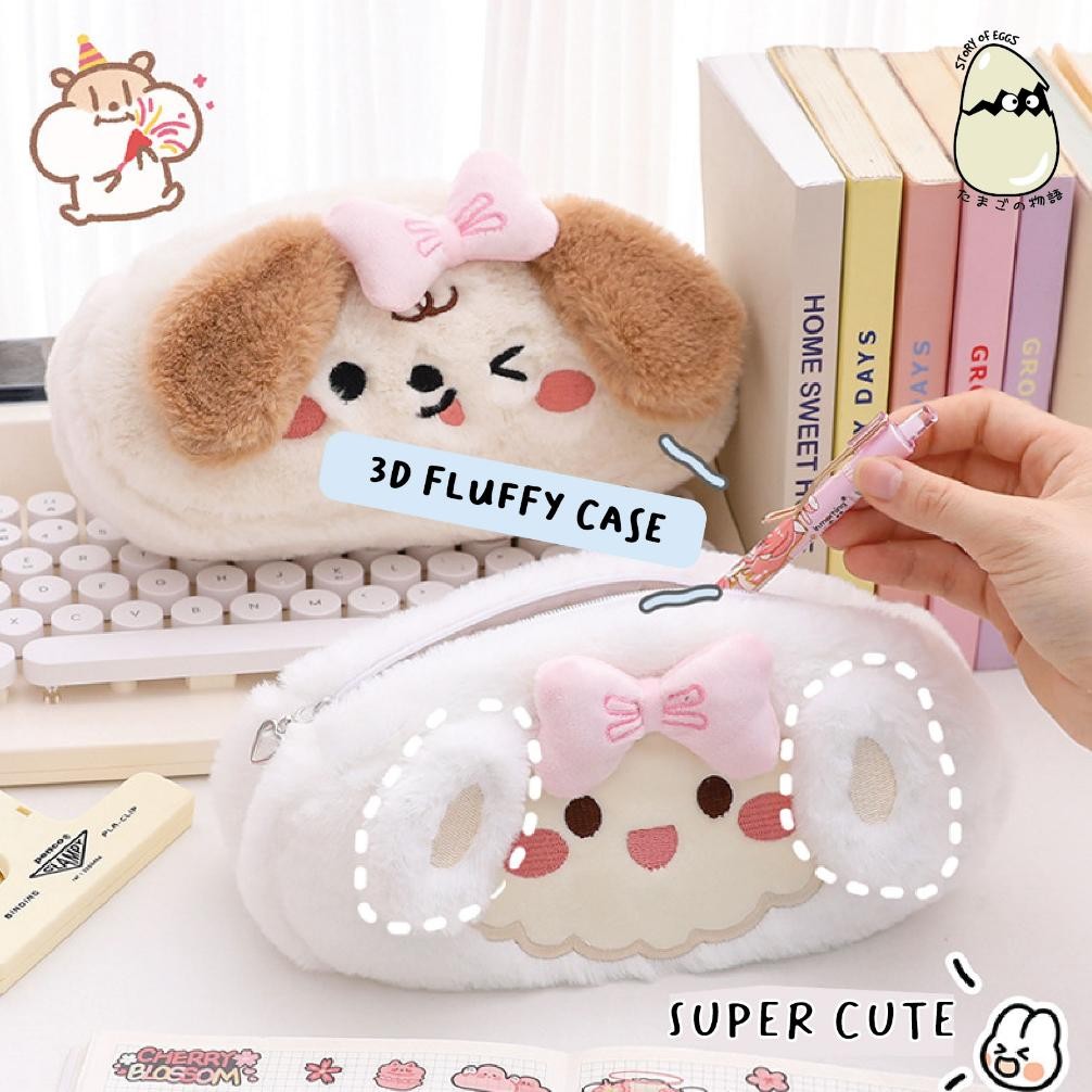 

TR21 Fluffy Aesthetic and Cute Pencil Case Bulu Kotak pensil Travel Pouch Make Up Kotak Makeup Skincare Hemat
