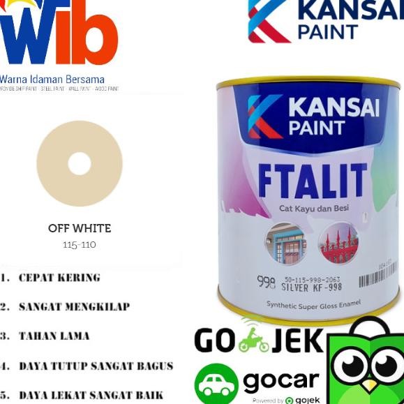 Ready Kansai Ftalit Cat Besi & Kayu Gloss 1 Kg / Off White 115-110 Siap Kirim 