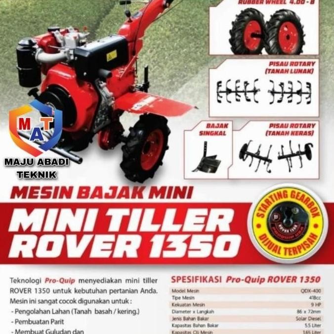 Proquip Rover 1350 Mesin Bajak Mini Mini Tiller Cultivato Proquip