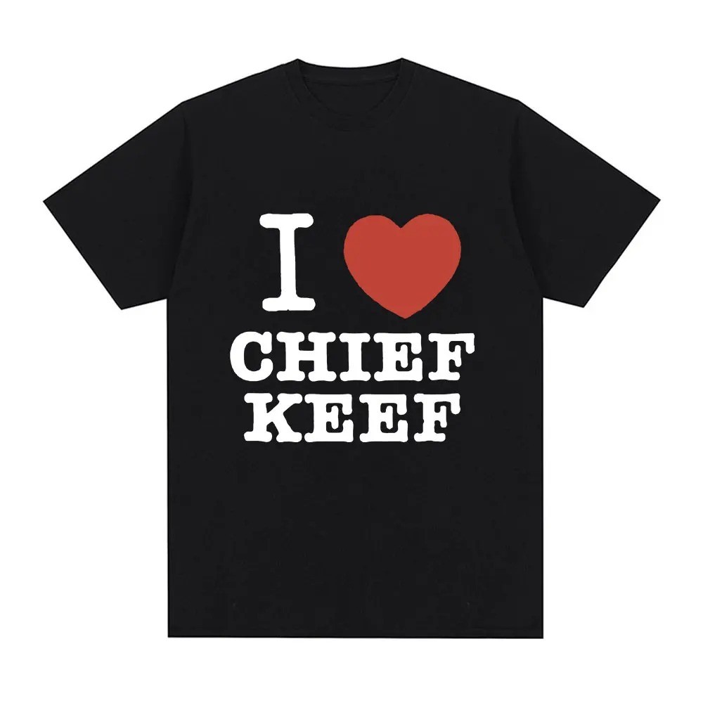 Saya Suka Kaos Print Chief Keef Kaos Oversized Hip Hop Katun Trendi T Streetwear Tee