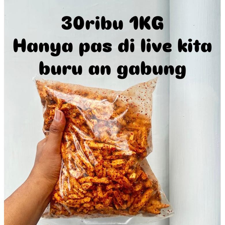 

Sale (1Kg) Basreng Pedas Cikruh Daun Jeruk Khas Basreng Medok Murah