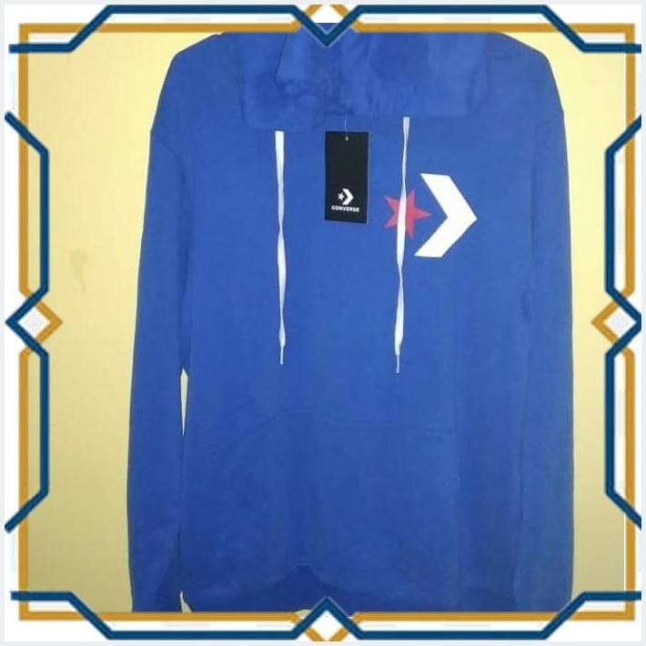 [THE] JACKET HOODIE CONVERSE STAR CHEVRON PULL OVER BLUE ORIGINAL JAKET PRIA