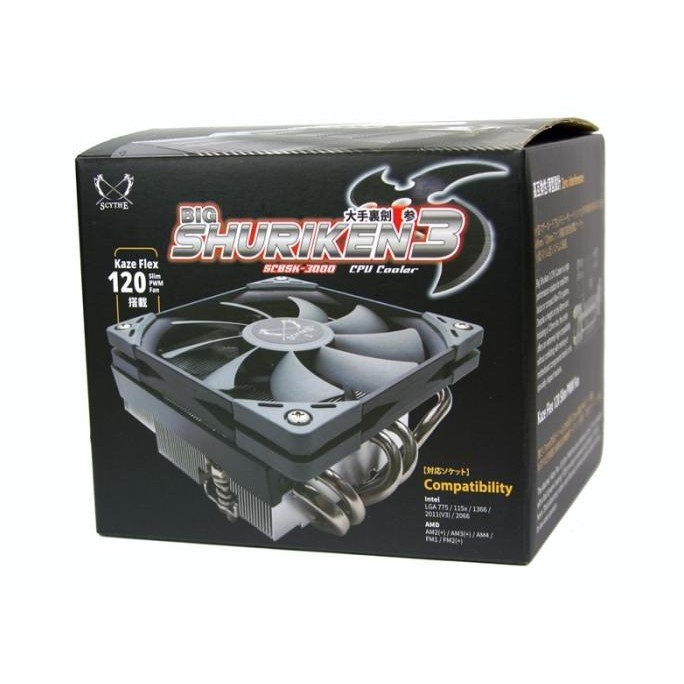 Scythe Big Shuriken 3 Low Profile Cpu Air Cooler Fan 120Mm Intel Amd Baru